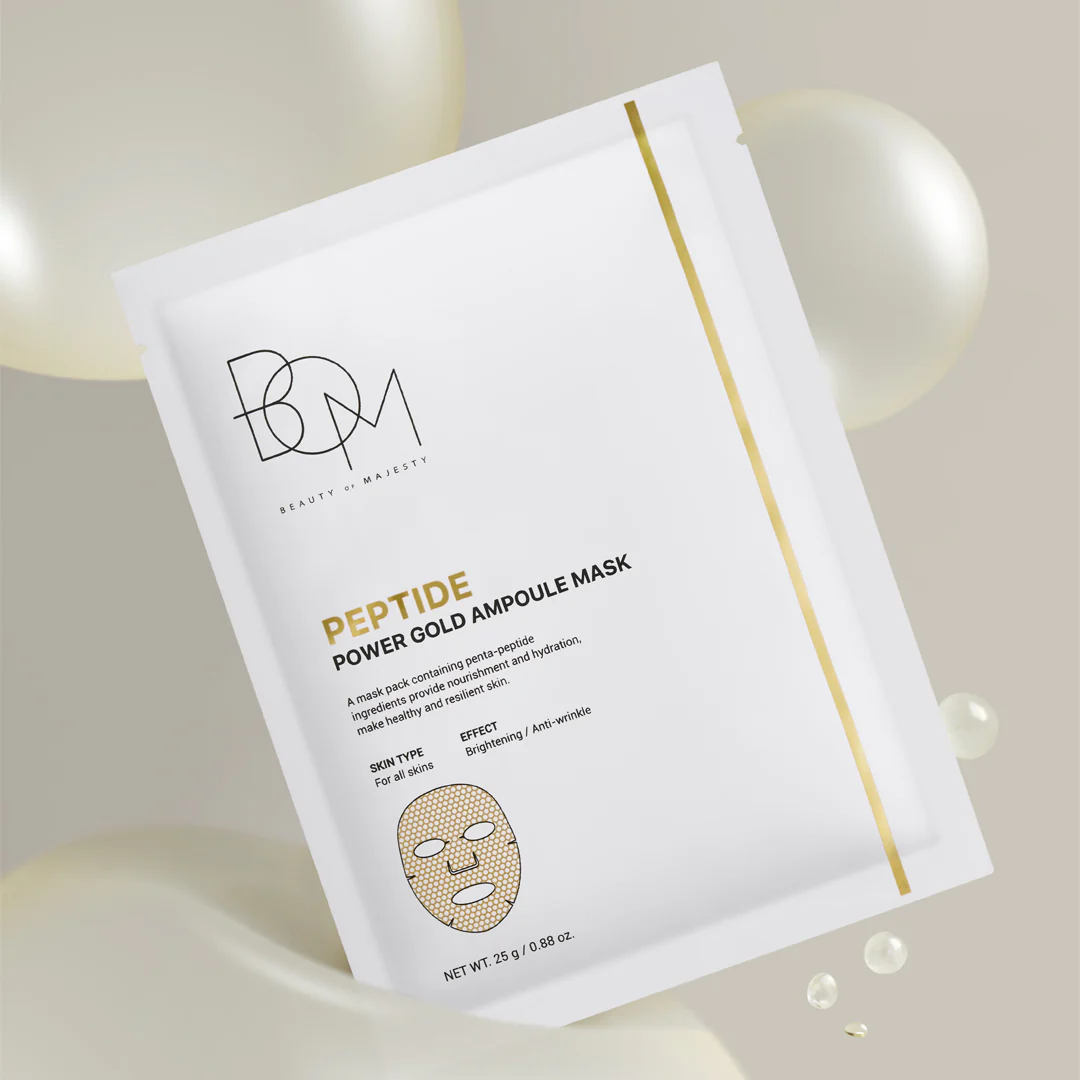 BOM-Cica-Power-Gold-Ampoule-Mask-02 BOM Peptide Power Gold Ampoule Mask - lakštinė veido kaukė 1vnt - Image 1