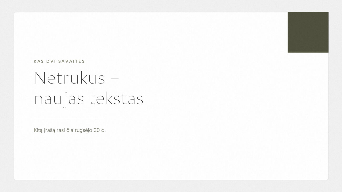Įrašo viršelis: netrukus naujas tekstas, rugsėjo 30